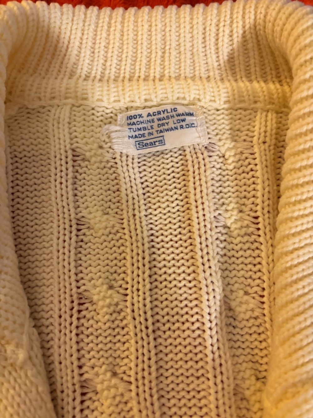 Sears Ivory Cable Knit Button-Up Cardigan - Picture 4 of 6